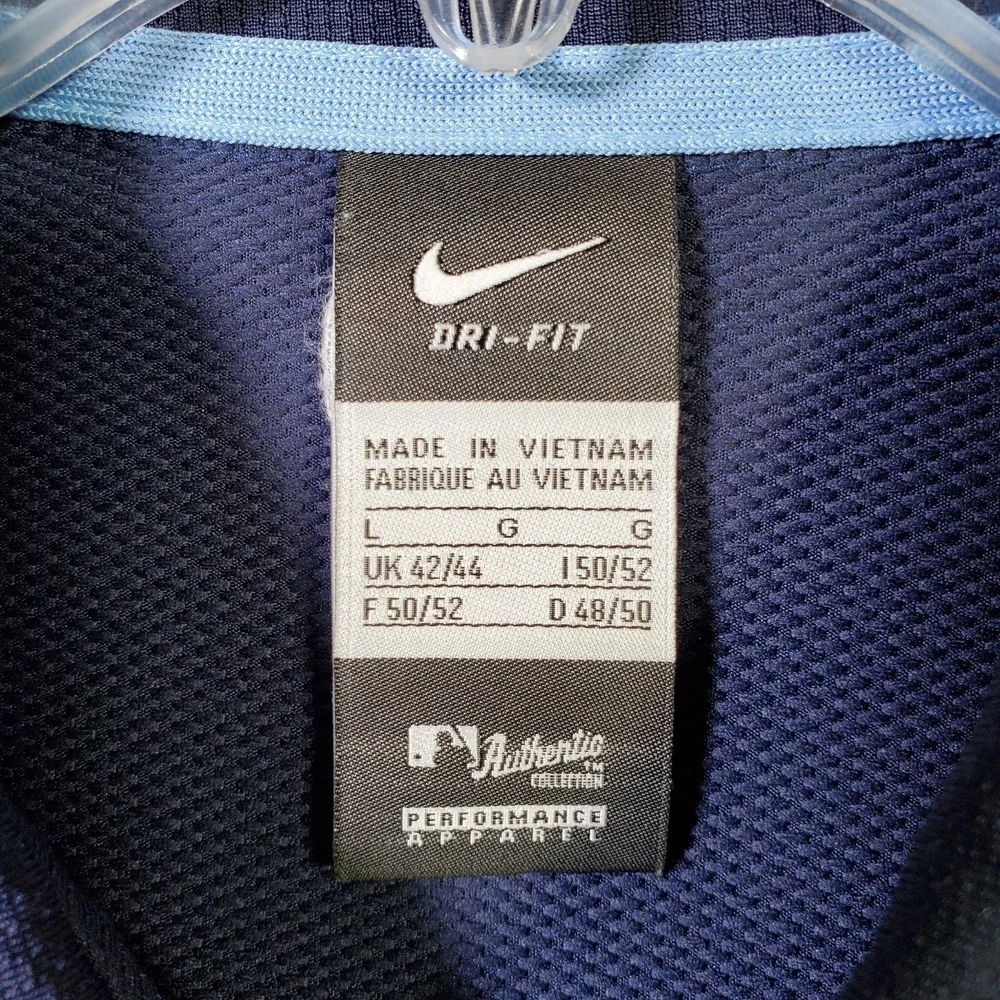 Nike‎ Tampa Bay Rays Polo Shirt Mens L Navy Blue Dri-FIT Embroidered MLB Active